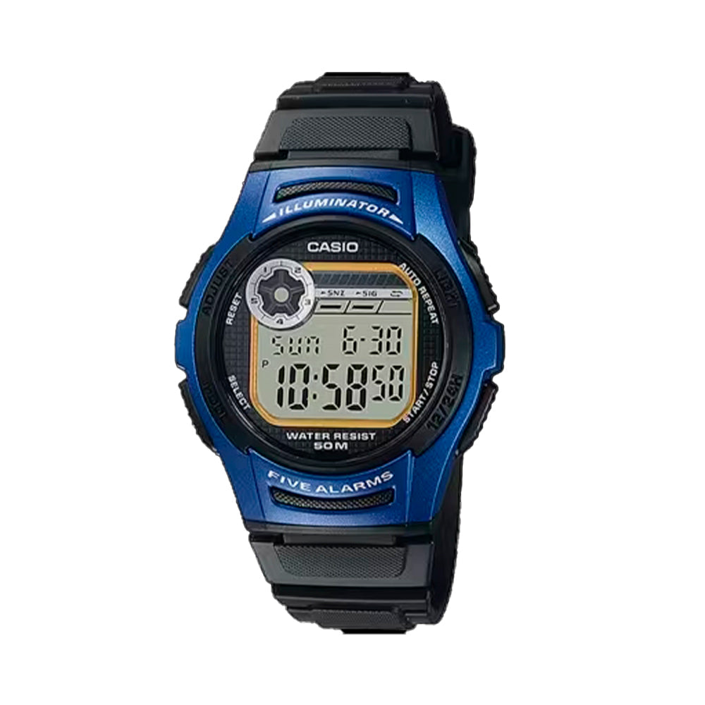 Reloj Digital Deportivo Casio Original W213-2AVCF en Resina Color Azul y Negro