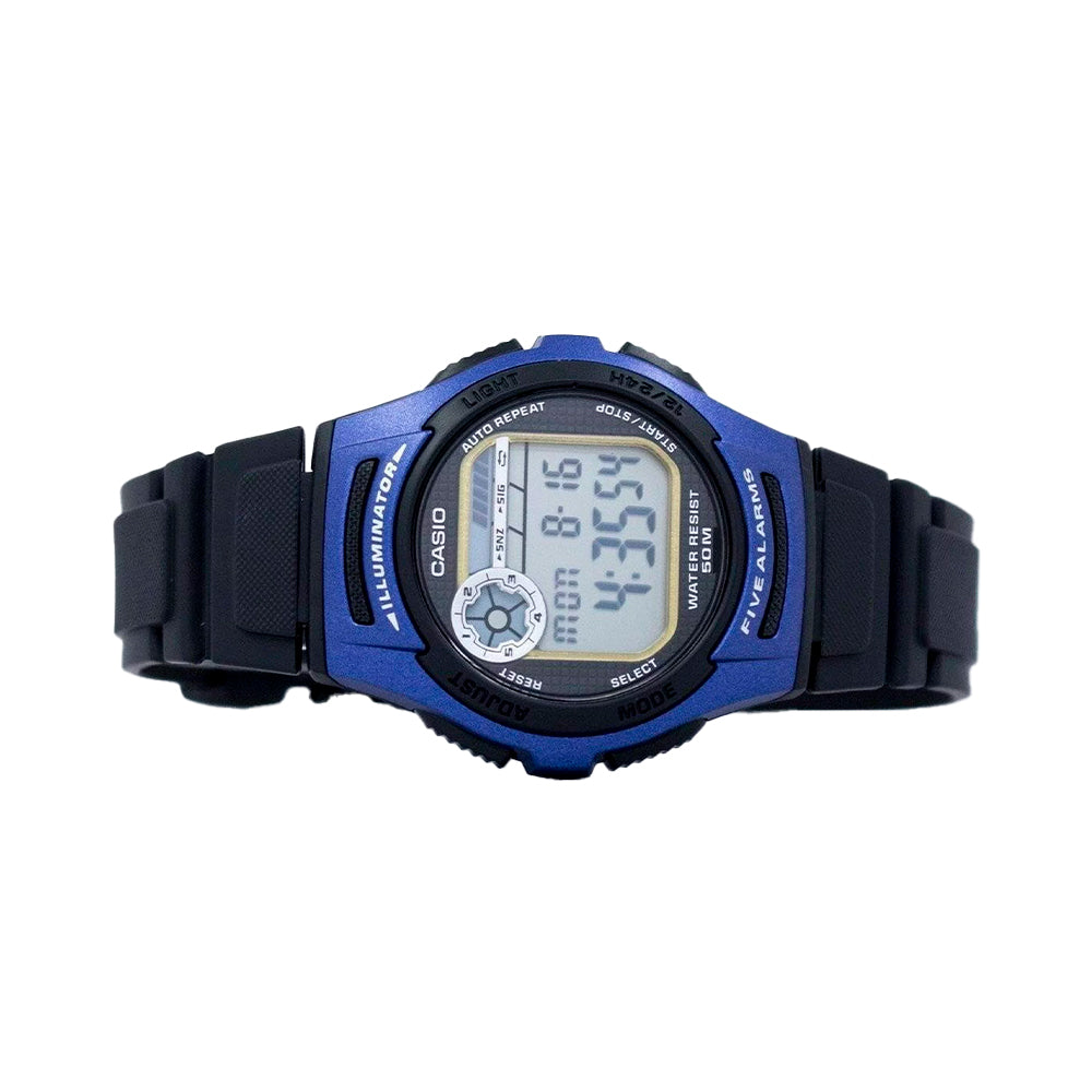 Reloj Digital Deportivo Casio Original W213-2AVCF en Resina Color Azul y Negro