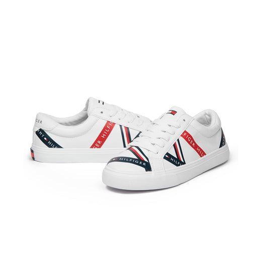 Zapatillas Tommy Hilfiger Lacen Original Color Blanco Y Rojo Unisex