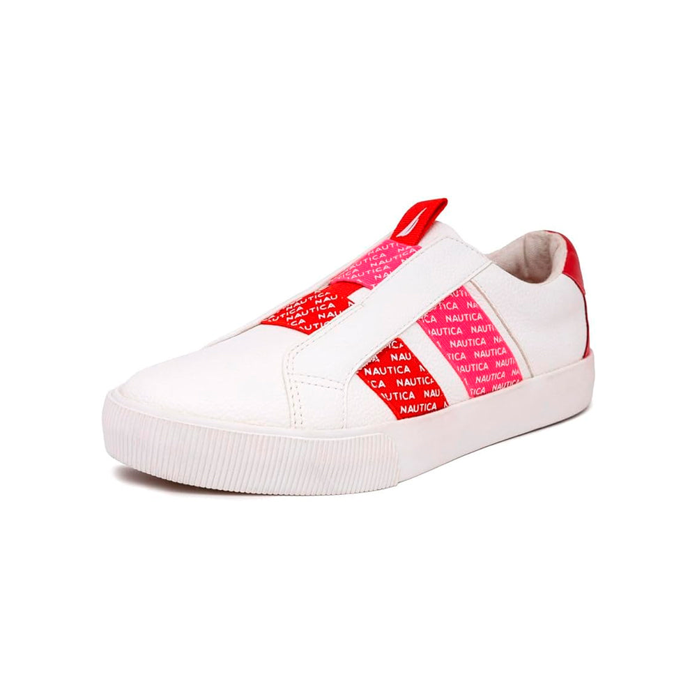 Zapatillas Nautica KW3255 Color Blanco/Rosado Para Mujer