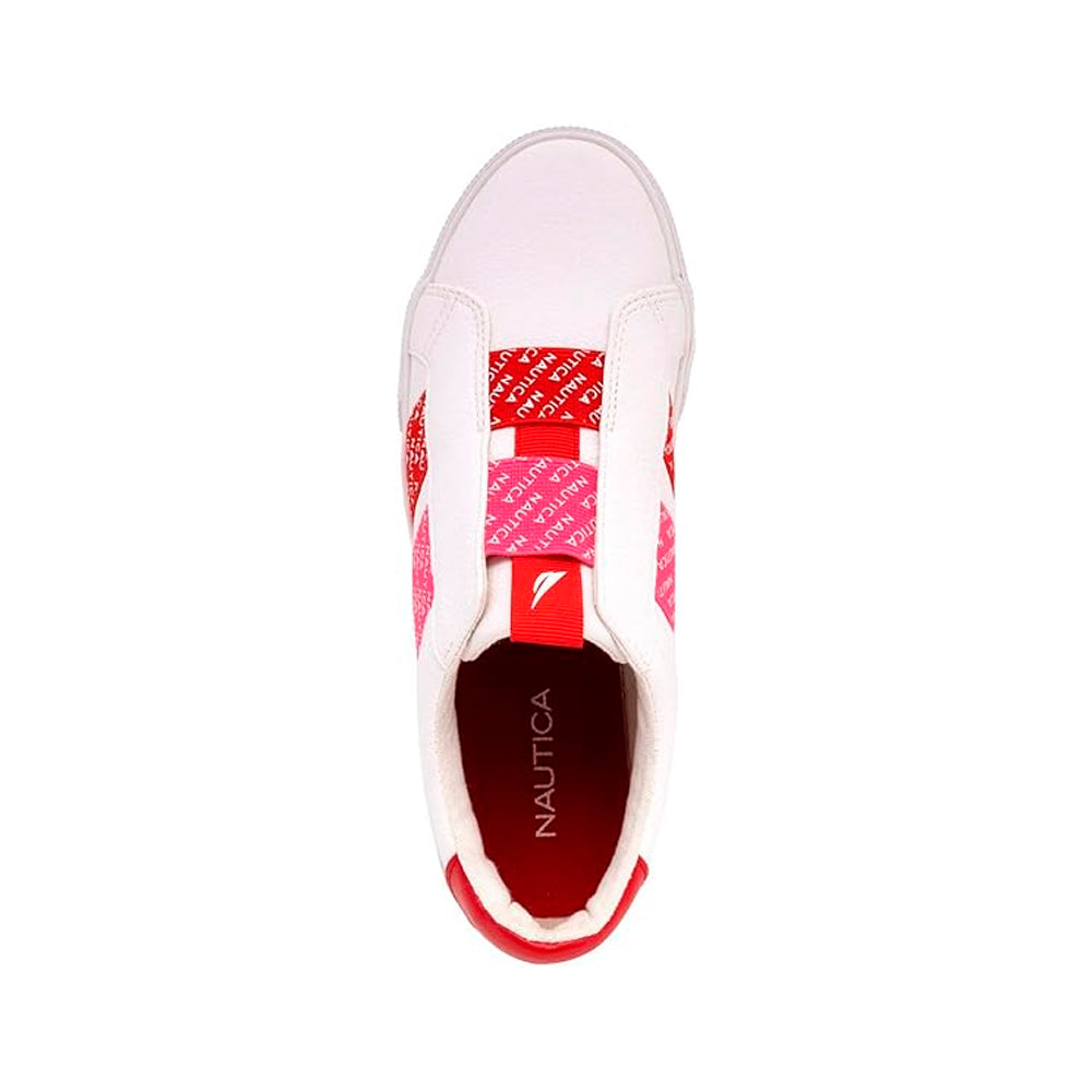 Zapatillas Nautica KW3255 Color Blanco/Rosado Para Mujer