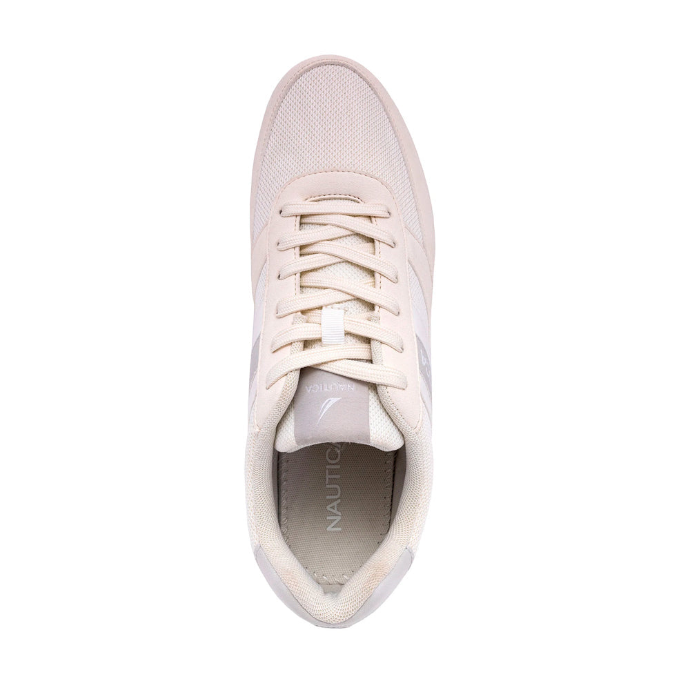 Zapatillas Nautica CG5323 Logo Lace-Up Para Mujer Color Beige