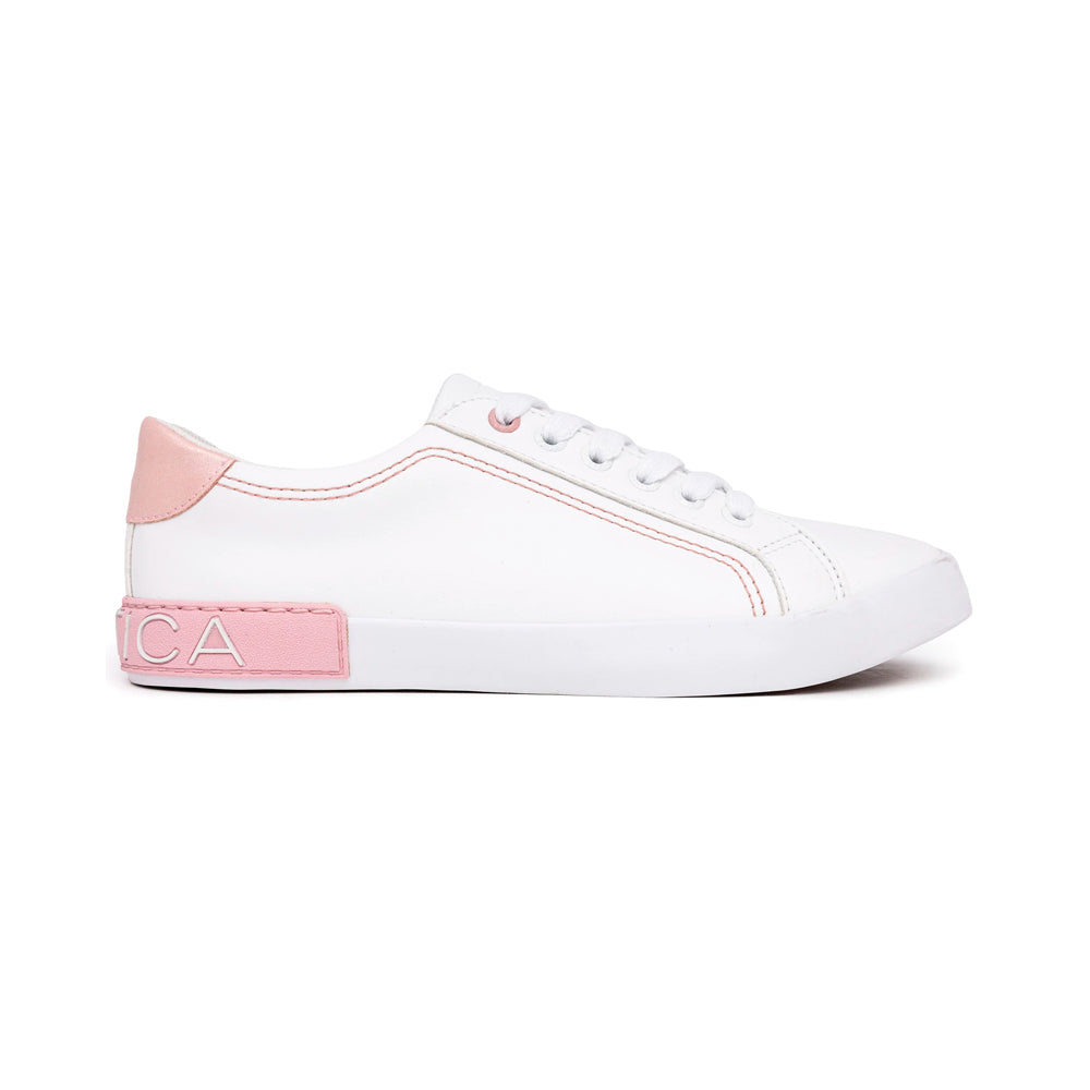 Zapatillas Nautica KW2526 Logo Lace-Up Original Color Blanco y Rosado Unisex