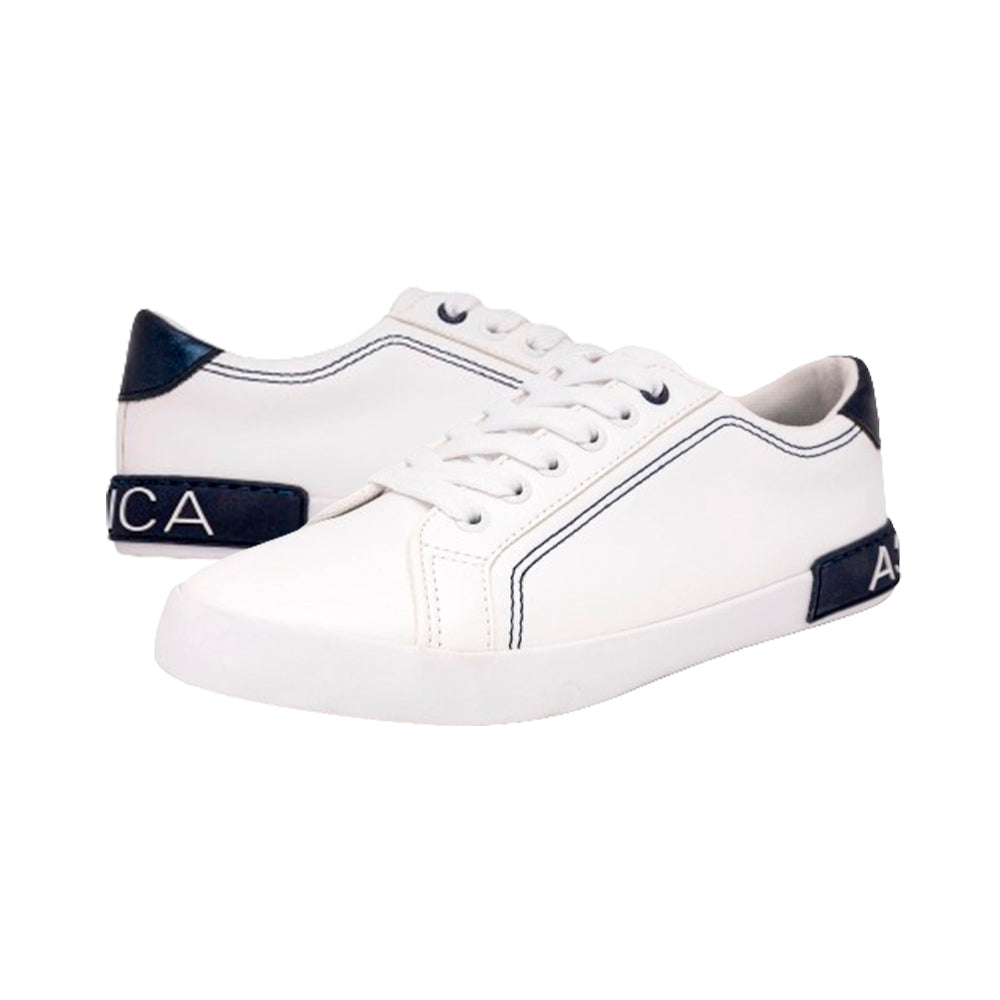 Zapatillas Nautica KW2526 Logo Lace-Up Original Color Blanco y Azul Unisex