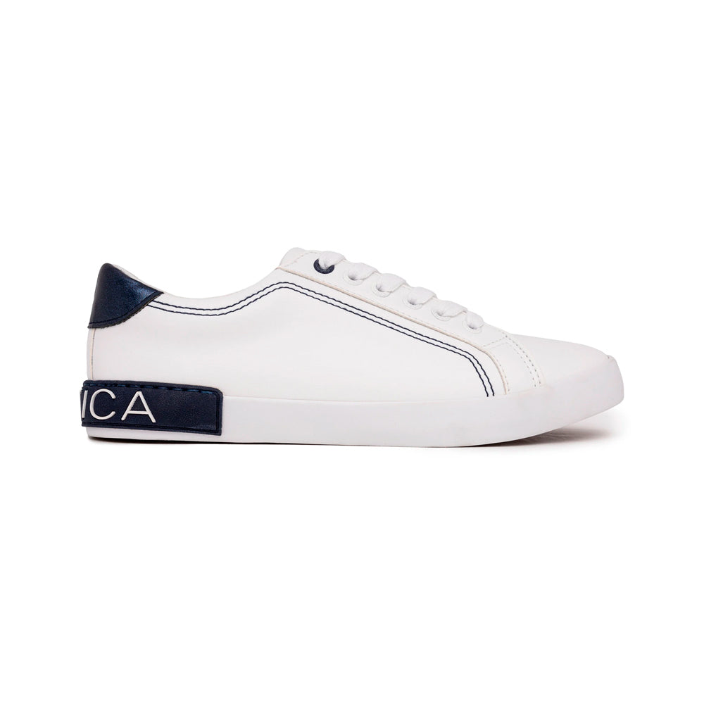 Zapatillas Nautica KW2526 Logo Lace-Up Original Color Blanco y Azul Unisex