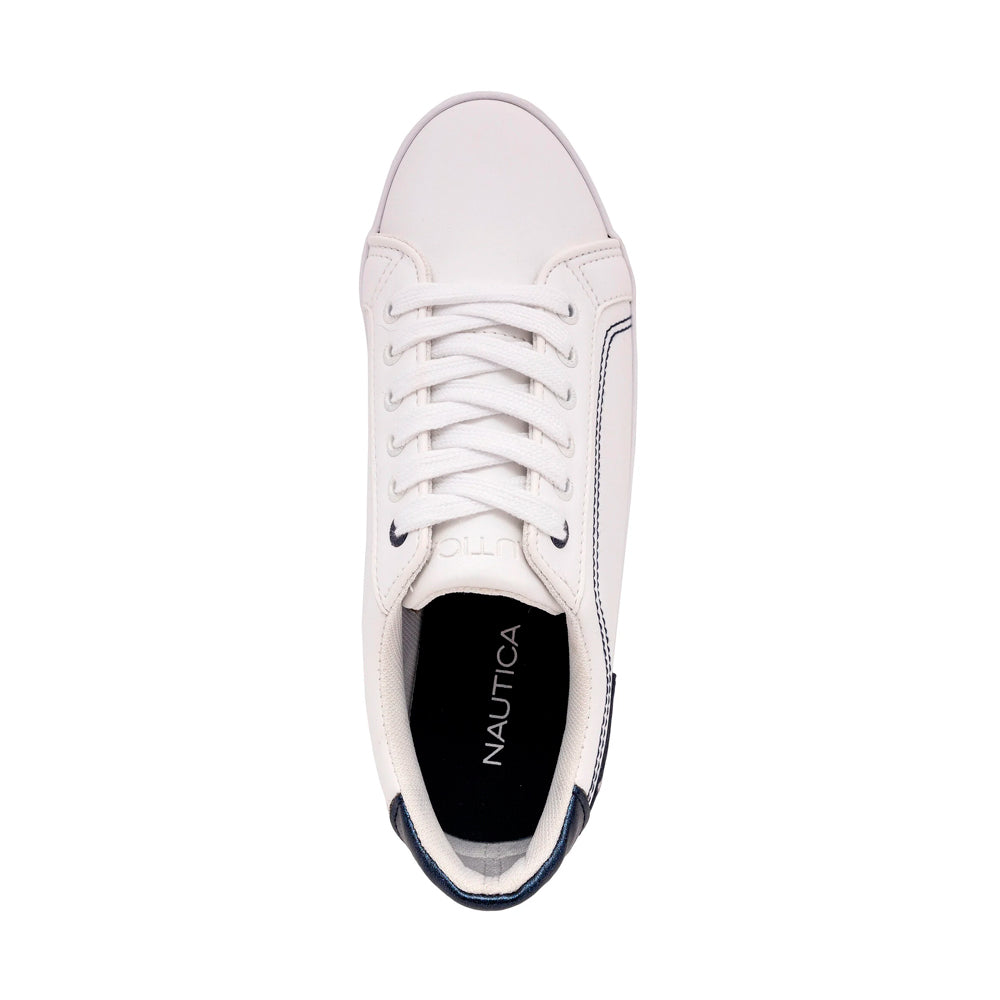 Zapatillas Nautica KW2526 Logo Lace-Up Original Color Blanco y Azul Unisex