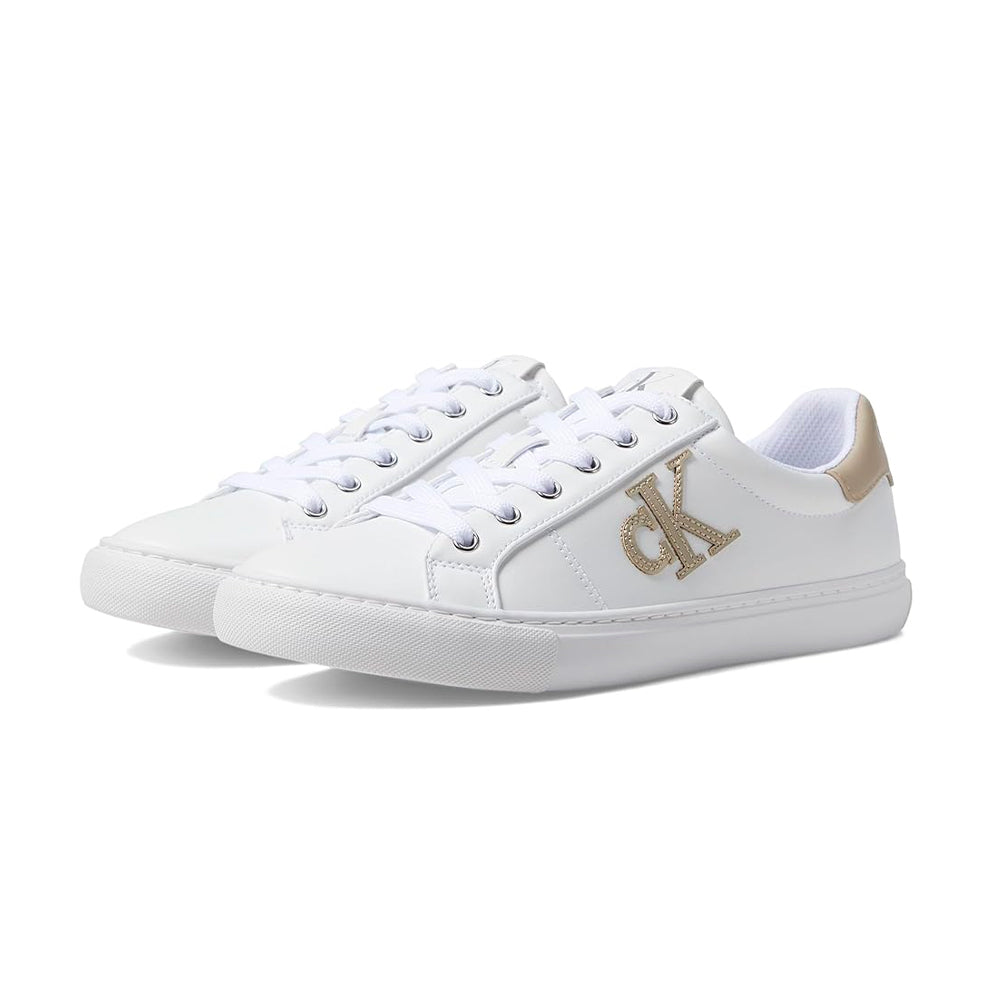 Zapatillas Calvin Klein Calysse Unisex Color Blanco y Dorado