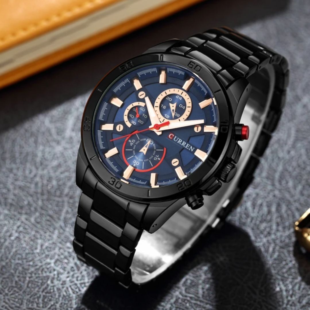 Reloj Análogo Curren Original KREb560120 para Hombre Acero Color Negro