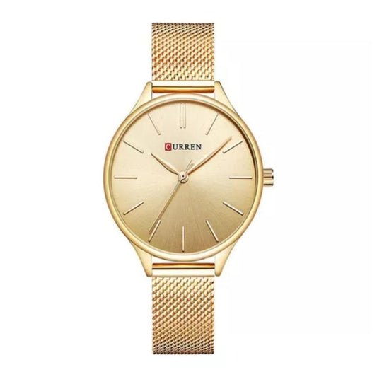 Reloj Análogo Curren Original KREb7318 para Mujer Acero Color Dorado