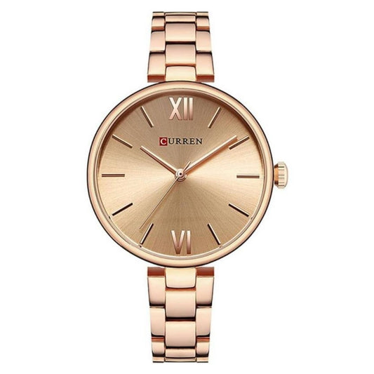 Reloj Análogo Curren Original KREb7120 para Mujer Acero Color Oro Rosa