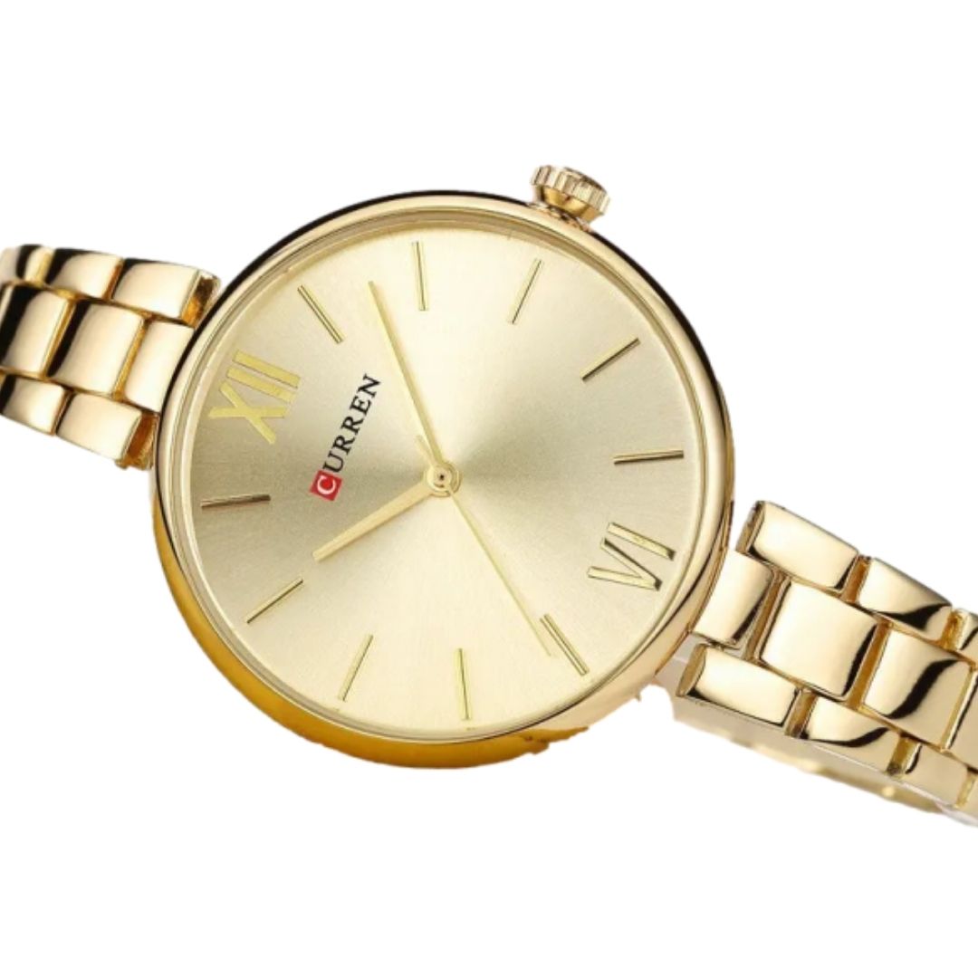 Reloj Análogo Curren Original KREb7118 para Mujer Acero Color Dorado