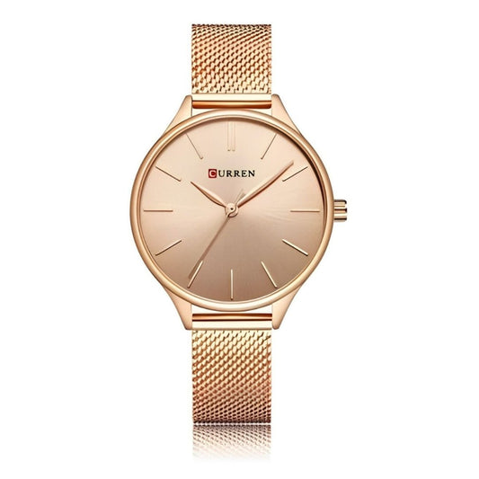 Reloj Análogo Curren Original KREb7320 para Mujer Acero Color Oro Rosa