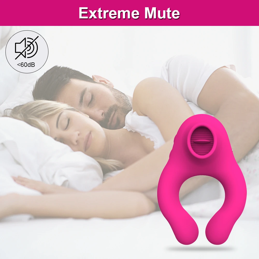 Anillo Vibrador Masculino con Estimulador para mujer Pomfw SJH04 En Silicona Medica