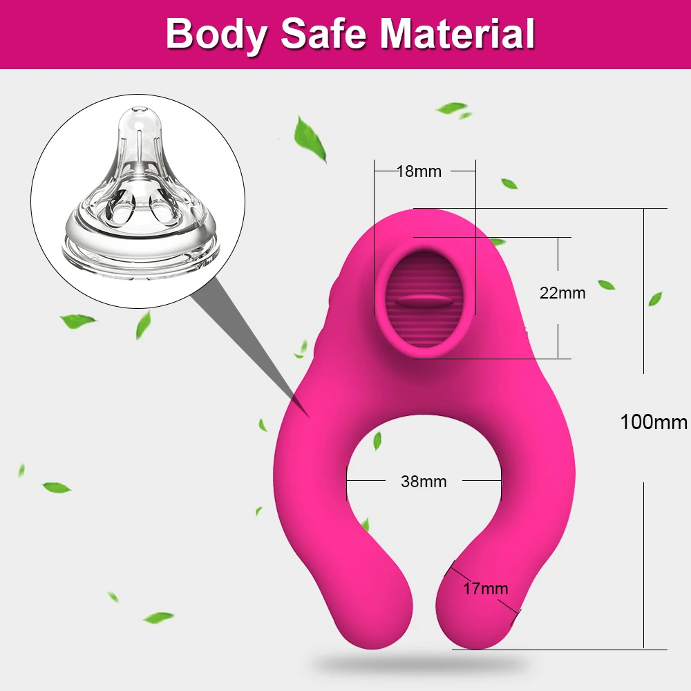 Anillo Vibrador Masculino con Estimulador para mujer Pomfw SJH04 En Silicona Medica