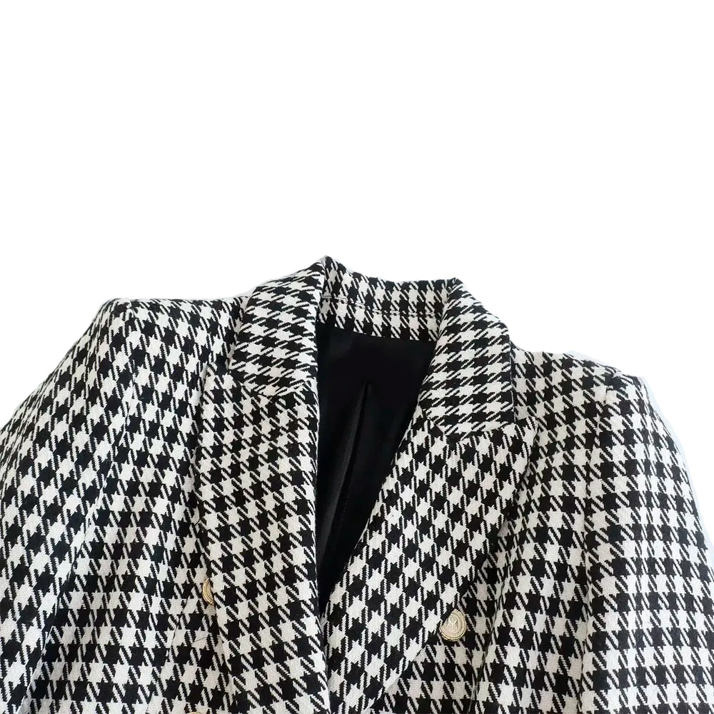 Blazer Cuadros Pata de Gallo TRAF Talla S