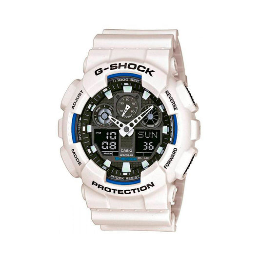 Reloj Analogo Digital Casio Original G-Shock GA-100B-7A Resina Color Blanco