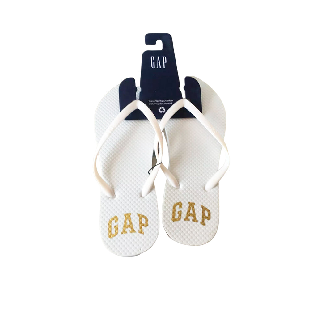 Sandalias Gap flip flop Color Blanco y Dorado Para Mujer