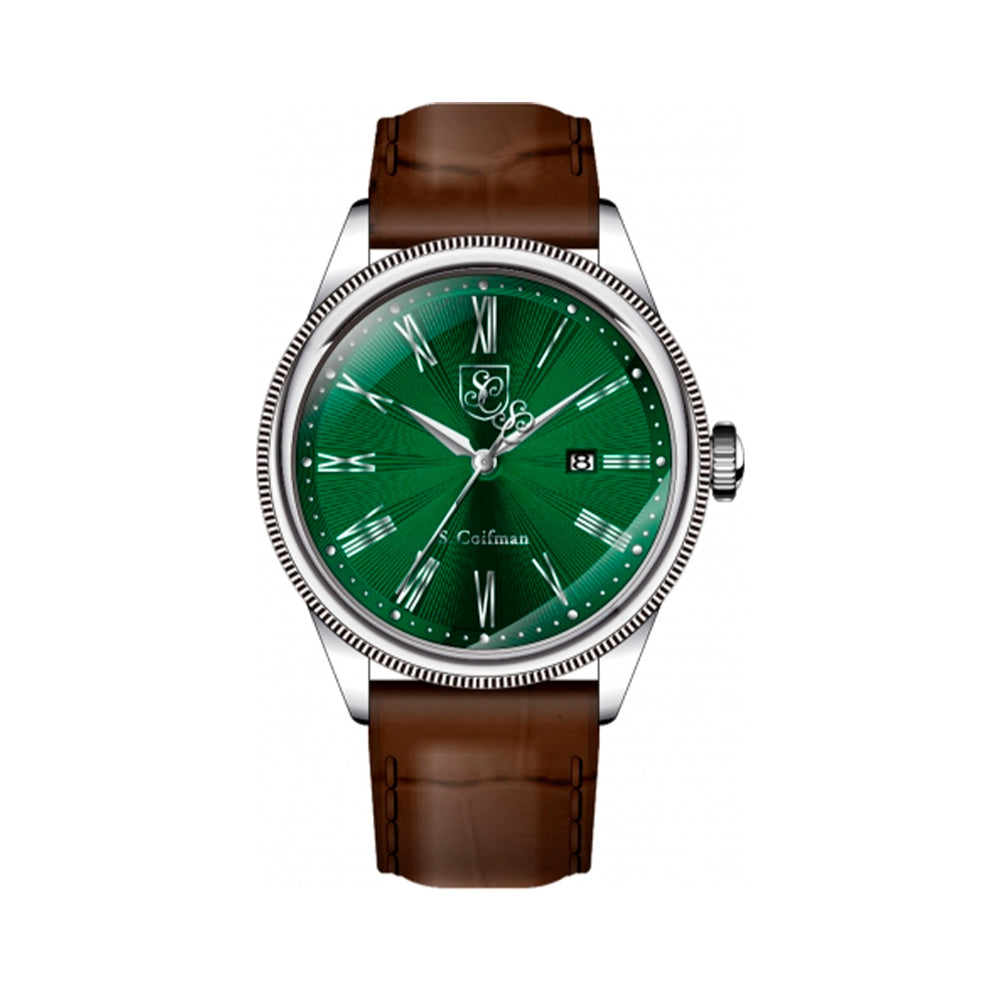 Reloj Analogo S. Coifman Original SC0559 Hombre Correa de Cuero Marrón-Verde