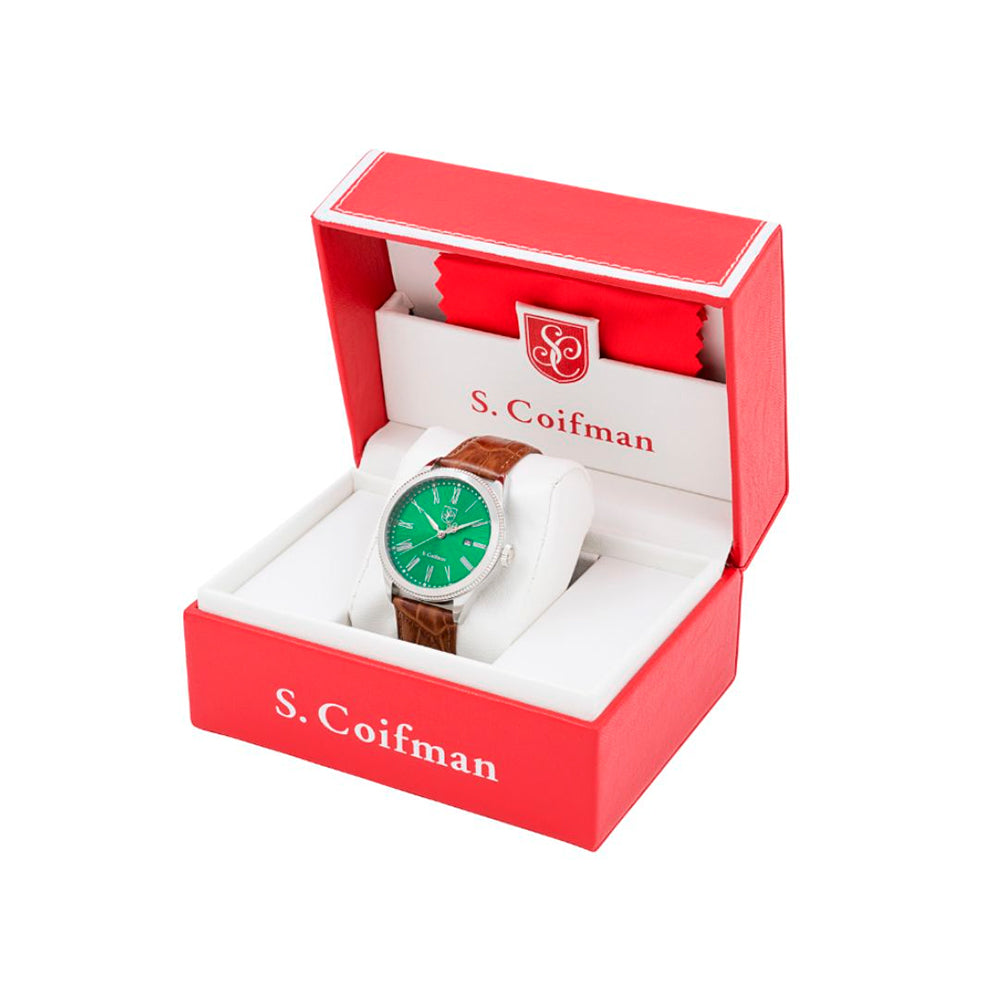 Reloj Analogo S. Coifman Original SC0559 Hombre Correa de Cuero Marrón-Verde