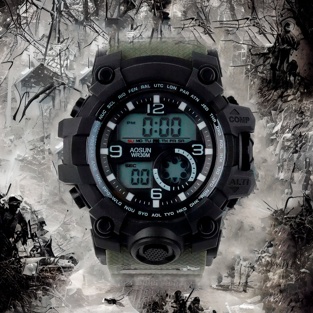 Reloj Digital Invicta AC435-004 X Digitex Color Negro y Verde Para Hombre