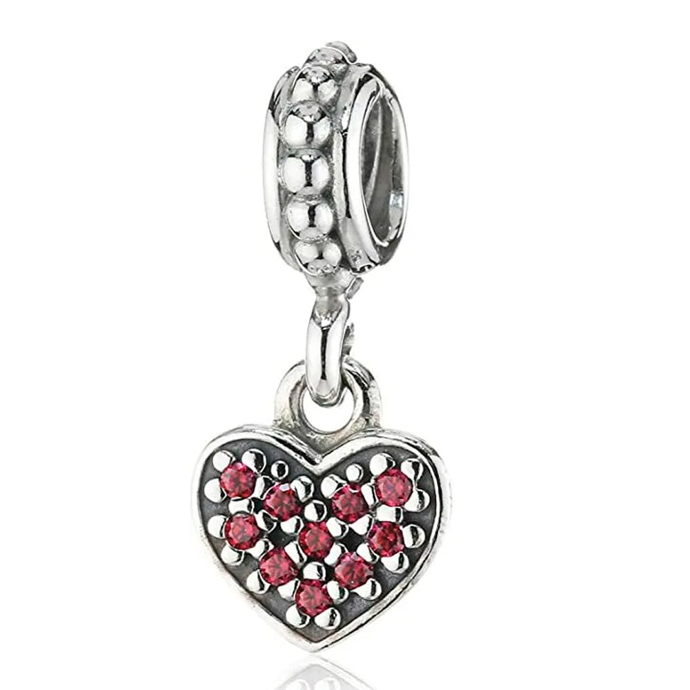 Charm Colgante Pandora Original para Mujer 791023CZR Pave Heart Sterling Plata s925