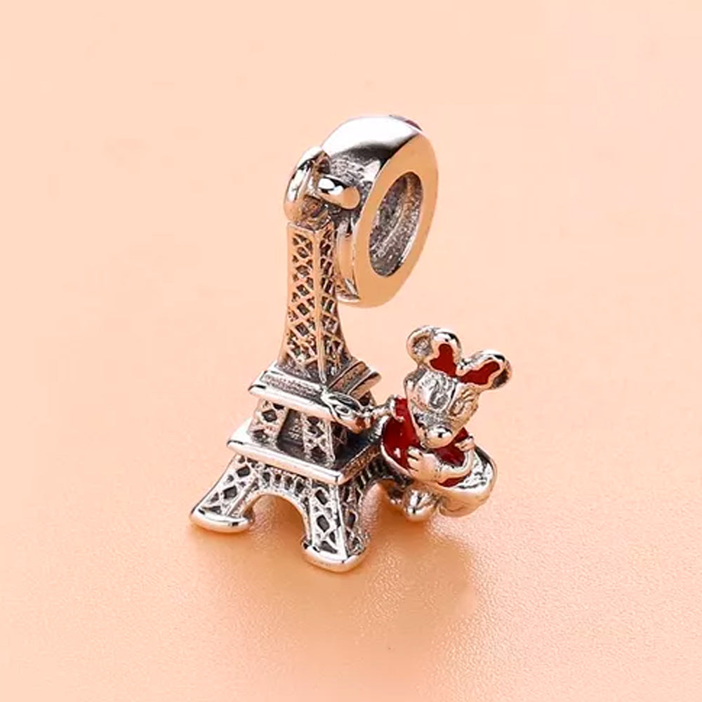 Charm Colgante Pandora Original para Mujer 75010571551P Minnie Mouse Torre Eiffel s925