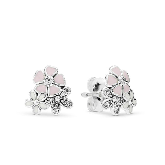 Aretes Pendientes Pandora Flores Pintorescas 290686ENMX Multicolores Plata 925