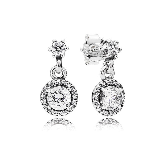 Aretes Pendientes Pandora Estilo Colgante Elegancia Clasica 290594CZ Plata 925