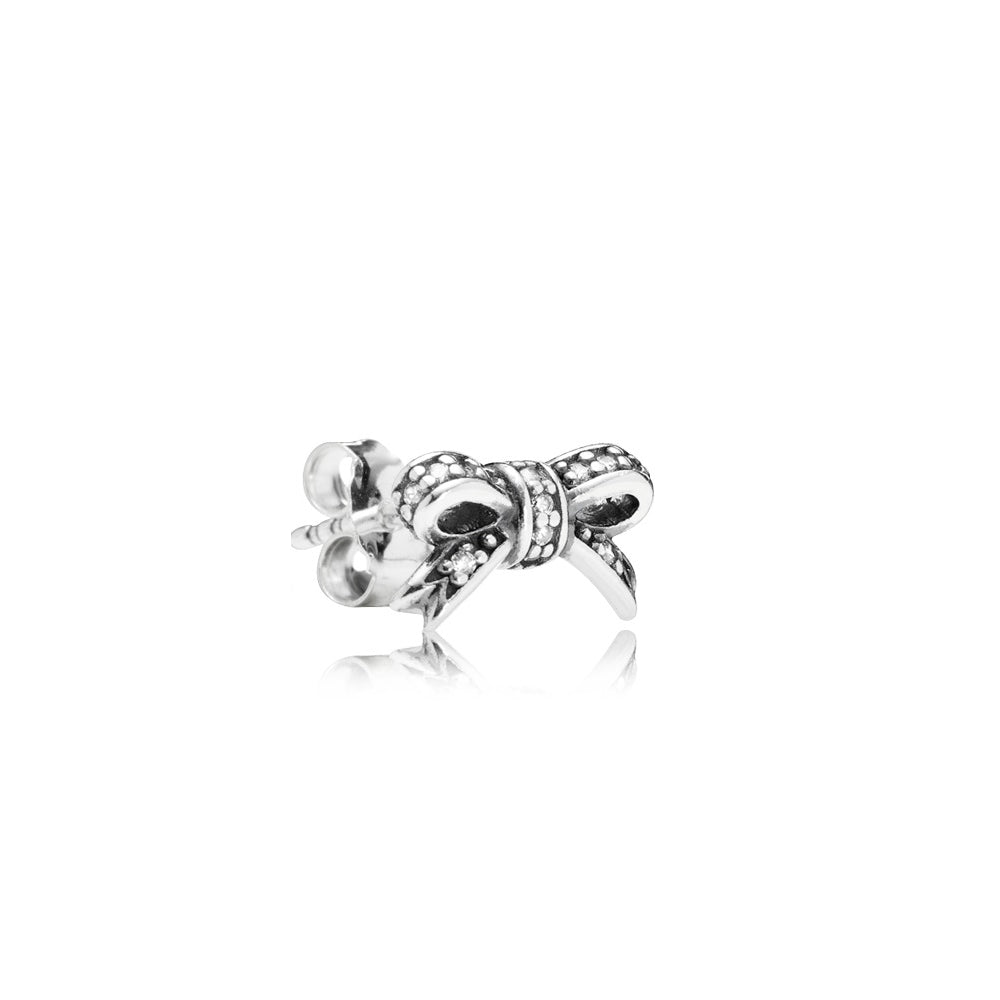 Aretes Pendientes Pandora Lazo de Corazones Tipo Topo 290555CZ Plata 925