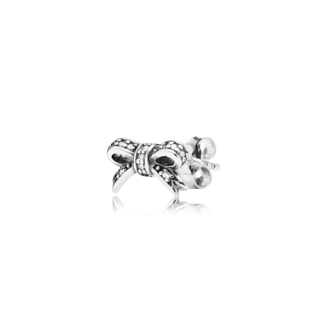 Aretes Pendientes Pandora Lazo de Corazones Tipo Topo 290555CZ Plata 925