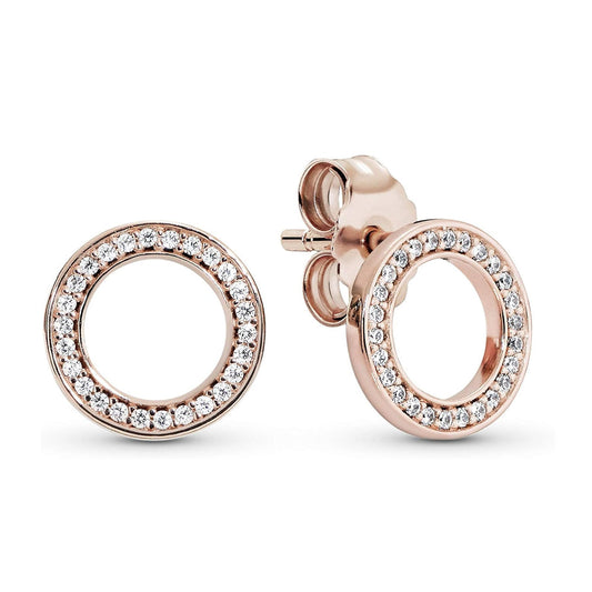 Aretes Pendientes Pandora Rose Por Siempre con Detalles en Circonita 280585CZ Plata 925