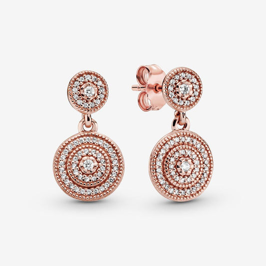 Aretes Pendientes Pandora Rose Elegancia Radiante con Circonitas 280688CZ Plata 925