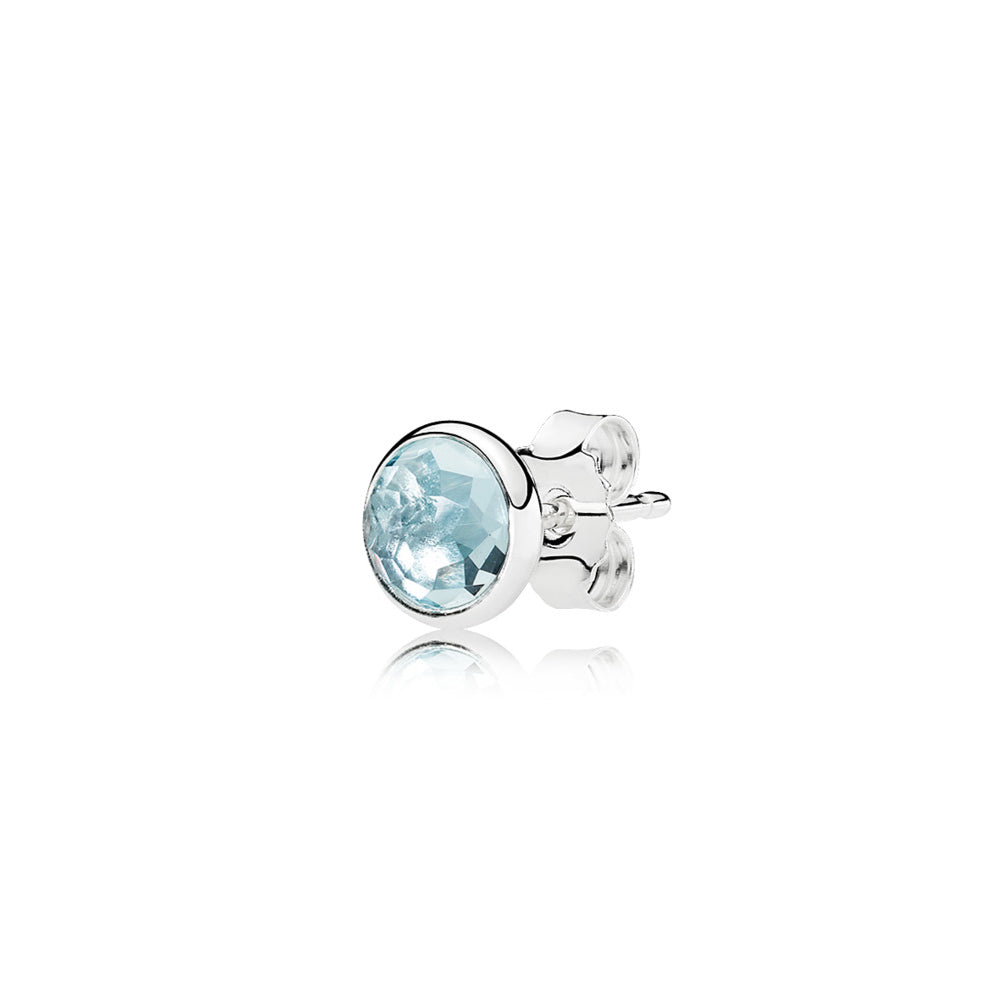 Aretes Pendientes Pandora Bienvenida a Marzo con Cristal Azul 290738NAB Plata 925