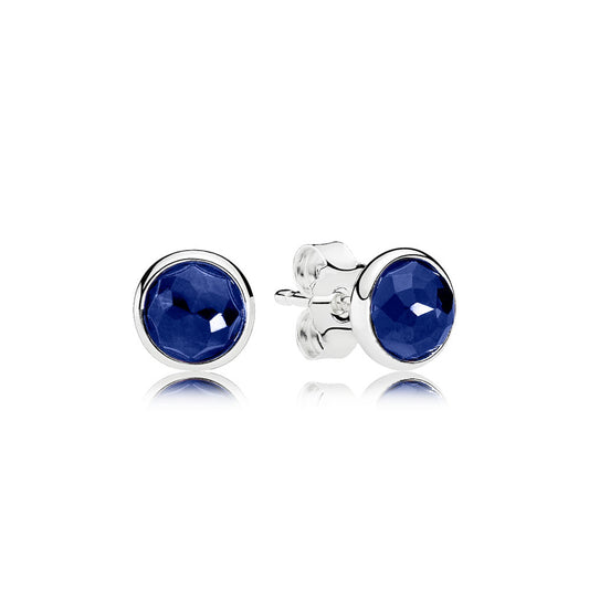 Aretes Pendientes Pandora Gotas de Septiembre Zafiro Azul Rey 290738SSA Plata 925