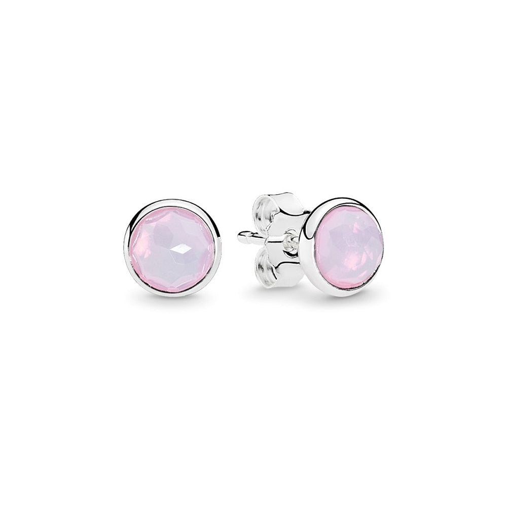 Aretes Pendientes Pandora Gota de Octubre Cristal Rosa Opalescente 290738NOP Plata 925