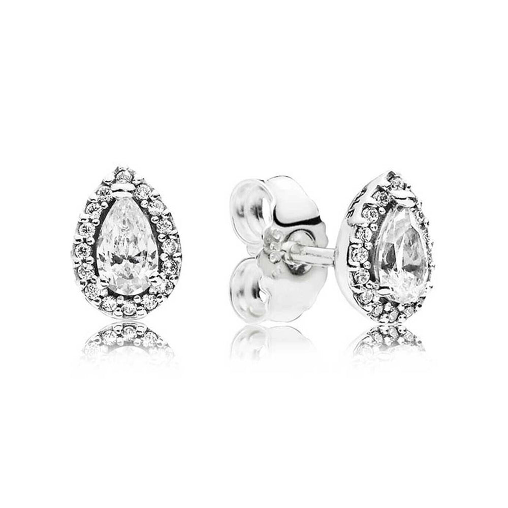 Aretes Pendientes Pandora Lagrimas Brillantes Tipo Topo 296252CZ Plata 925