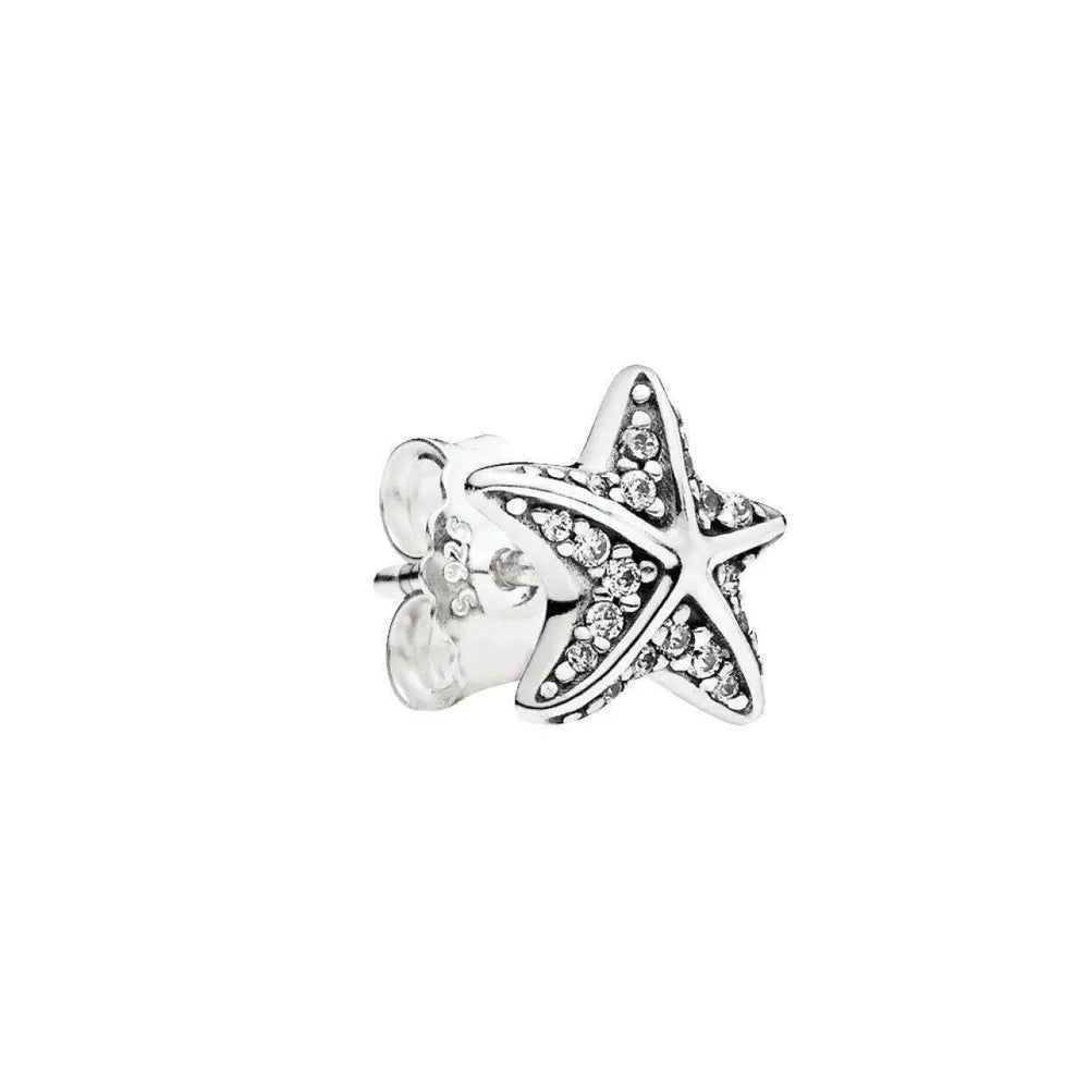 Aretes Pendientes Pandora Estrella de Mar Tropical y Circonica 290748CZ Plata 925