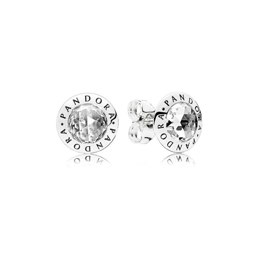 Aretes Pendientes Pandora Logo Pandora y Circonica Cúbica 296216CZ Plata 925