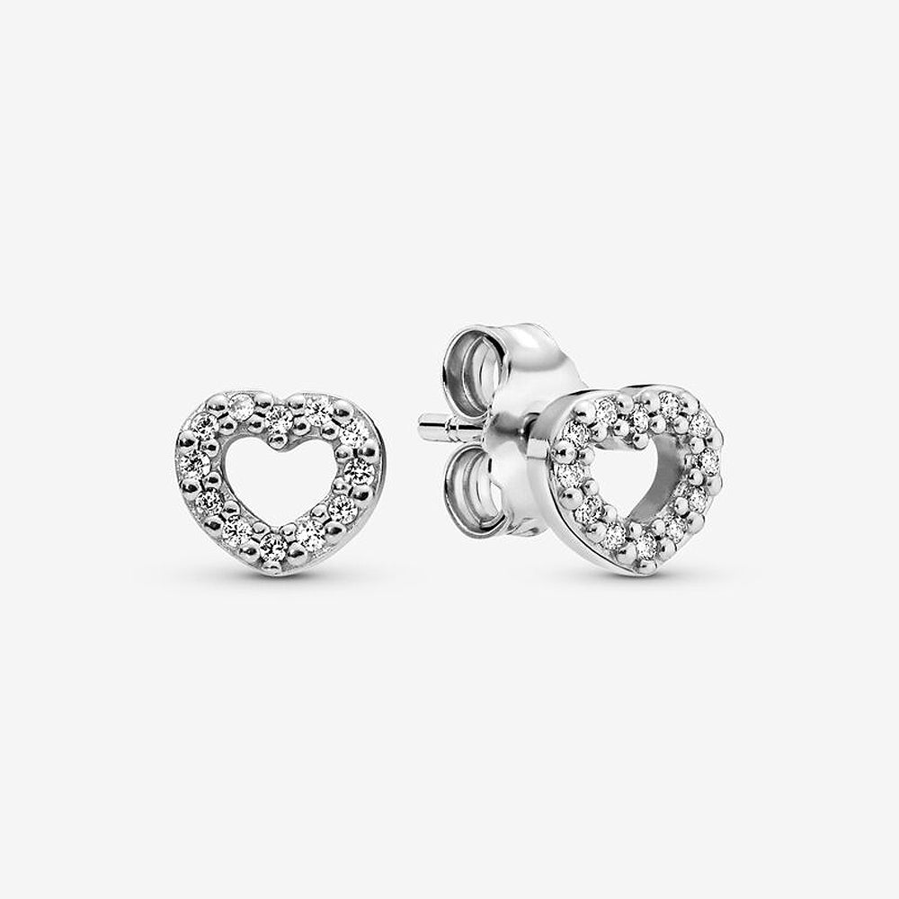 Aretes Pendientes Pandora Corazon Shine con Detalles en Circonitas 290528CZ Plata 925