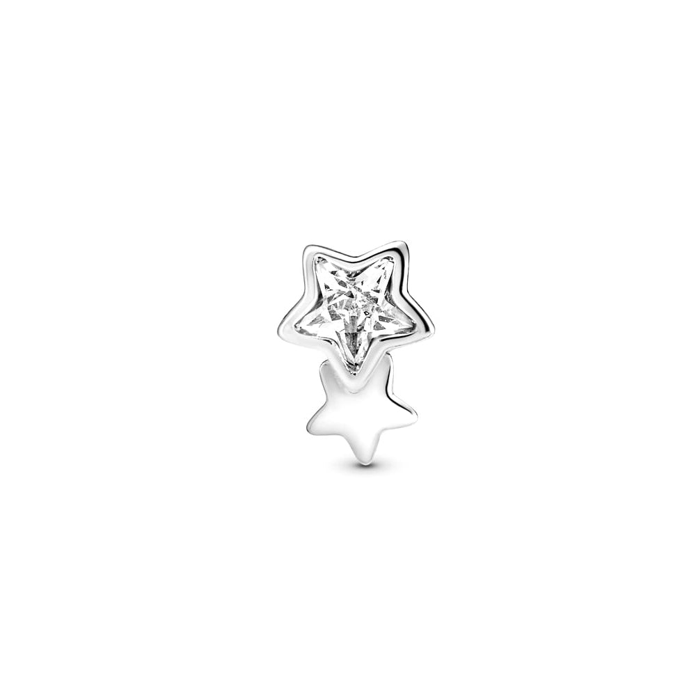 Aretes Pendientes Pandora Tipo Topo Estrellas Gemelas 290598CZ Plata 925