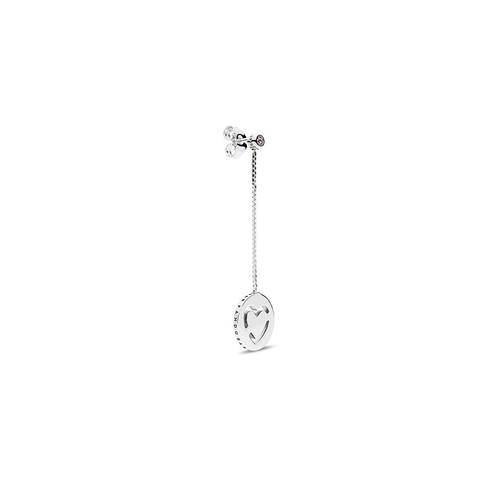 Aretes Pendientes Pandora Tipo Topo Pendulo de Corazones 296577FPC Plata 925