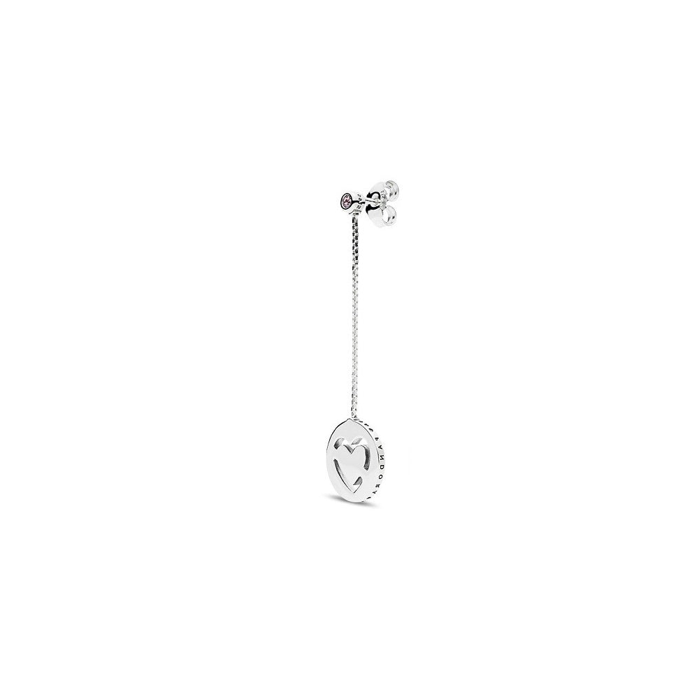 Aretes Pendientes Pandora Tipo Topo Pendulo de Corazones 296577FPC Plata 925