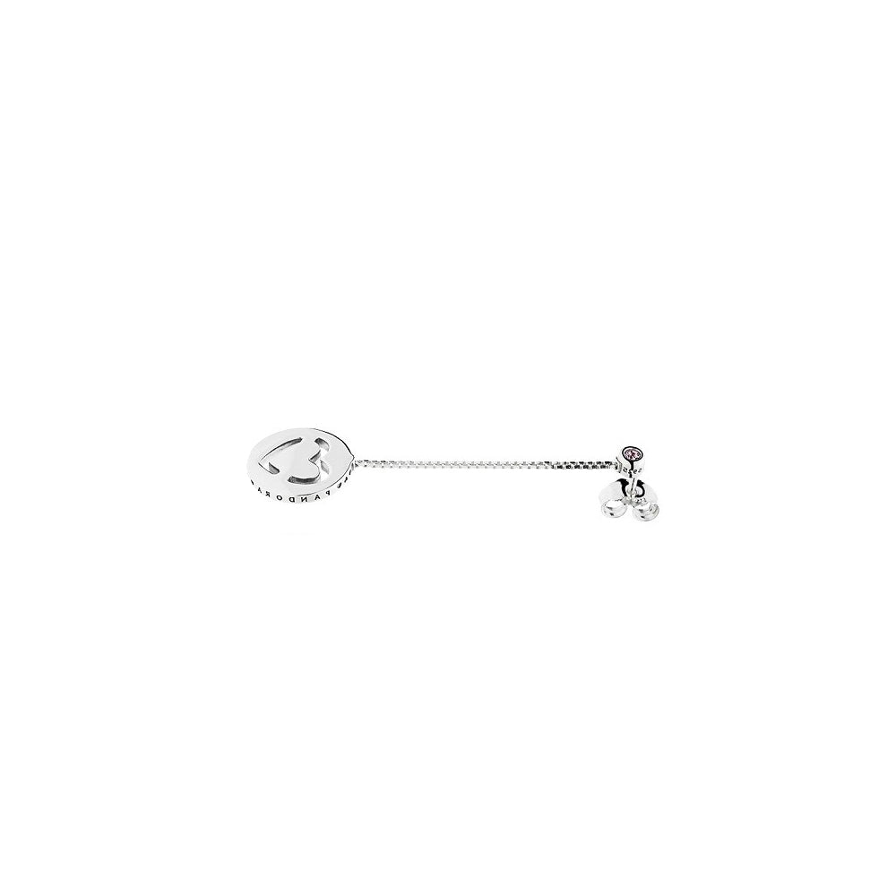 Aretes Pendientes Pandora Tipo Topo Pendulo de Corazones 296577FPC Plata 925