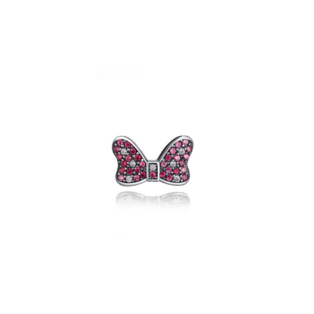 Aretes Pendientes Pandora Tipo Topo Moño de Minnie Mouse 290578czr Plata 925