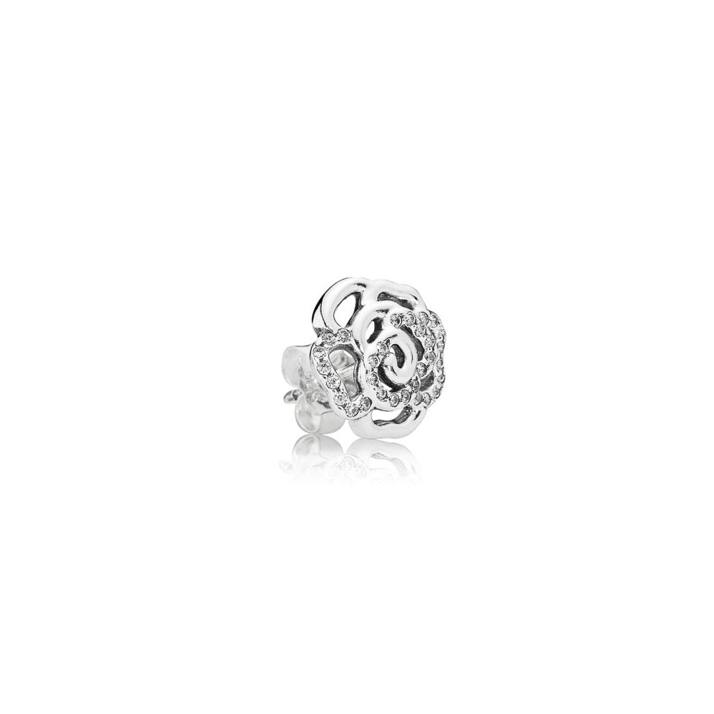 Aretes Pendientes Pandora Tipo Topo Flor con Detalles en Circonita 290575CZ Plata 925