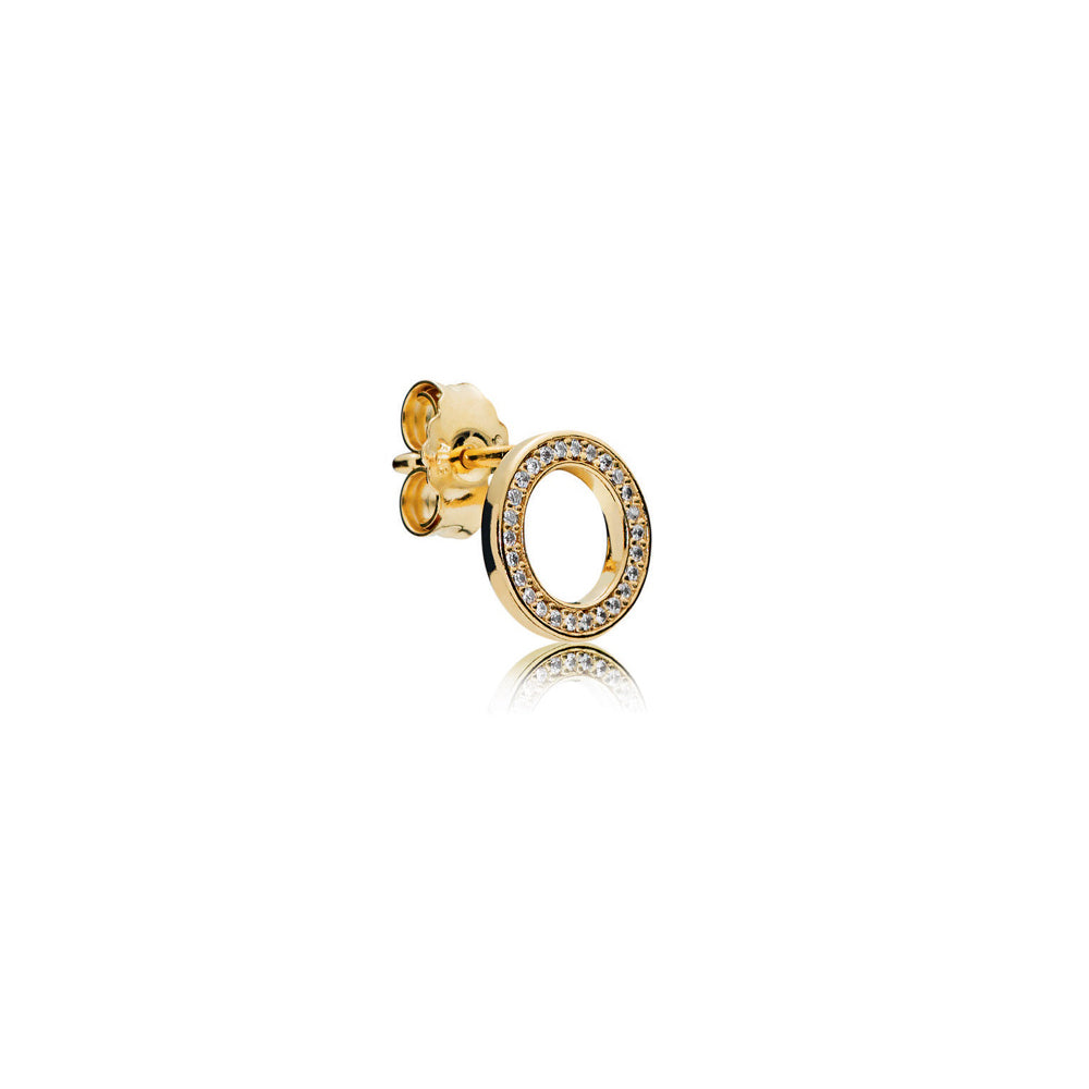 Aretes Pendientes Pandora Circulo Shine Bañado en Oro 14k 267112CZ Plata 925