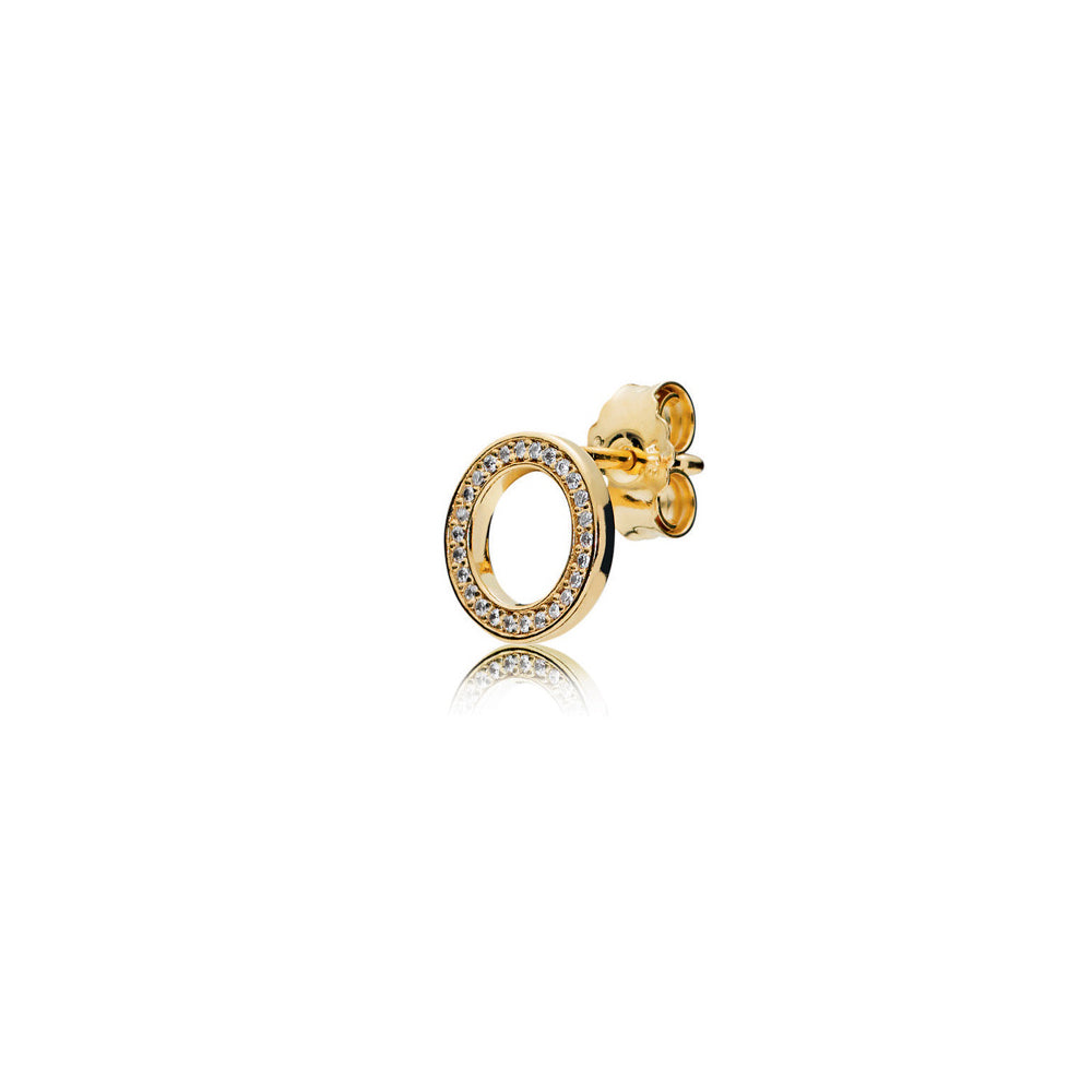 Aretes Pendientes Pandora Circulo Shine Bañado en Oro 14k 267112CZ Plata 925