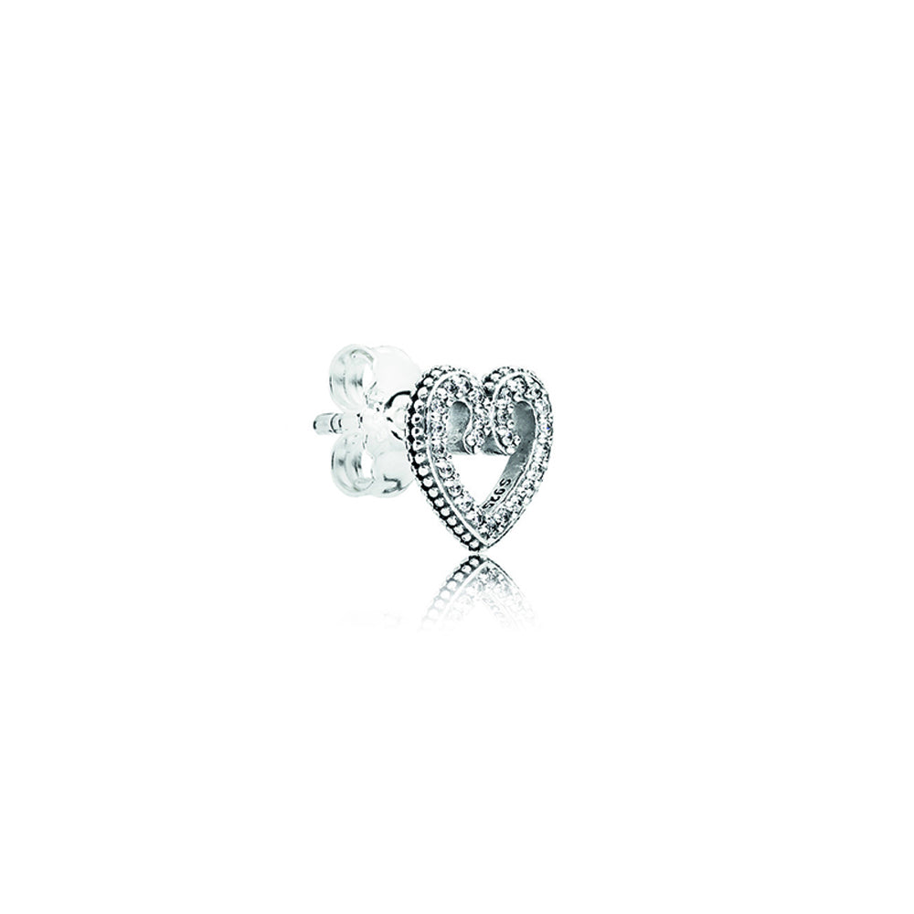 Aretes Pendientes Pandora de Corazones Circonica Transparente 297099CZ Plata 925