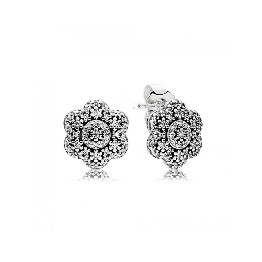 Aretes Pendientes Pandora Botones de Flores Cristalizadas 290732CZ Plata 925