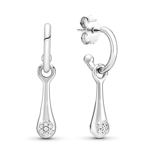 Aretes Pendientes Pandora Love Pods Gotas Brillantes Plateadas 297357CZ Plata 925